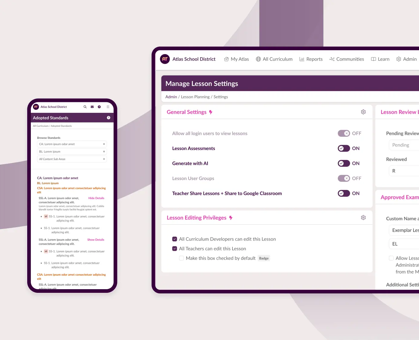 UI mockup of Atlas product